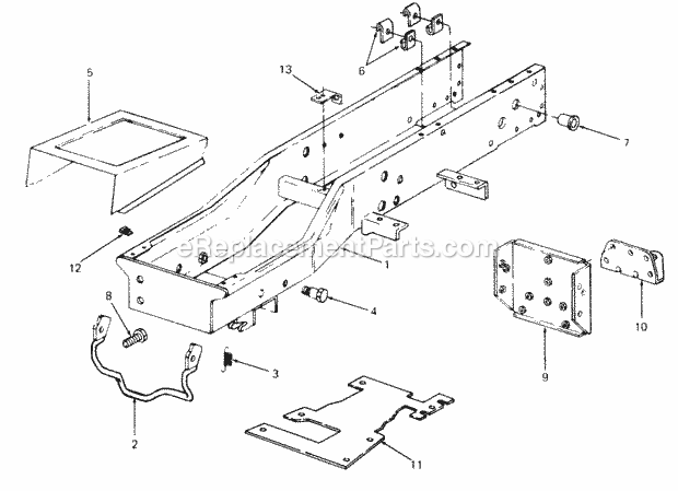 Frame Diagram and Parts List for 2084 836000-864500, 143-733-100, 144-733-100 Cub Cadet Lawn Tractor